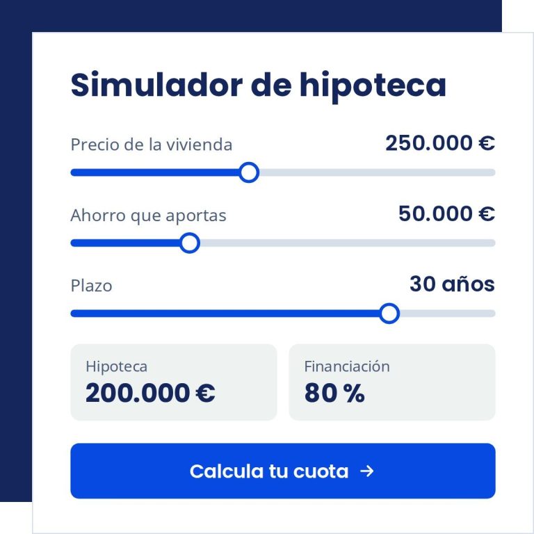    Simulador de hipoteca de Grupo FESMAP: calcula precio, ahorro, plazo y financiación